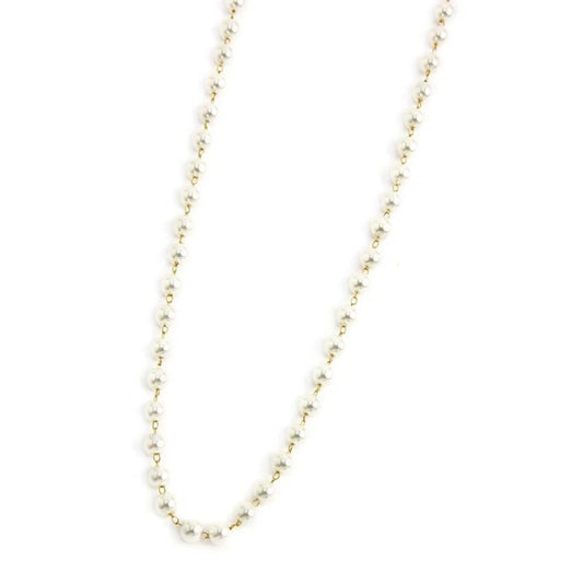 Collana Donna Perle Bianche MARLU' Icons in Acciaio Dorato