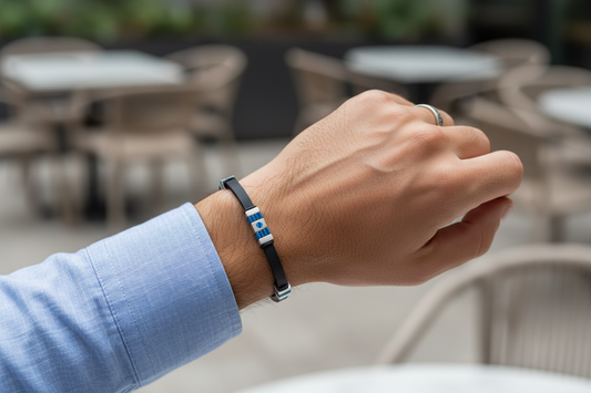 Bracciale Uomo in Acciaio e PVD Blu - 4US