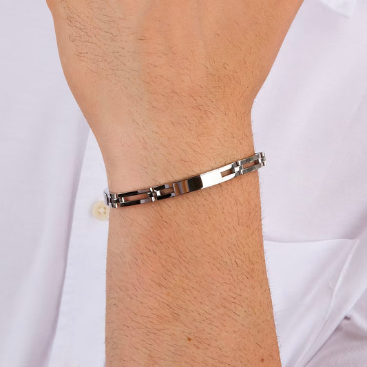 Bracciale Uomo MORELLATO Motown in Acciaio con Maglie a Giorno