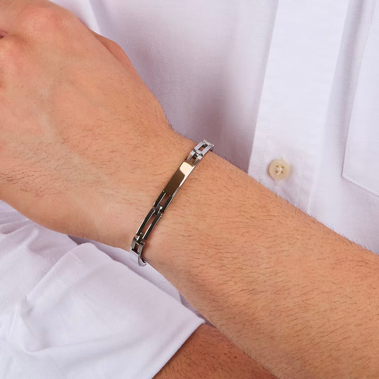 Bracciale Uomo MORELLATO in Acciaio con Placca Rose Gold