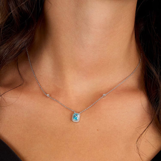 Collana Donna MORELLATO in Argento 925 con Pietra Azzurra e Zirconi