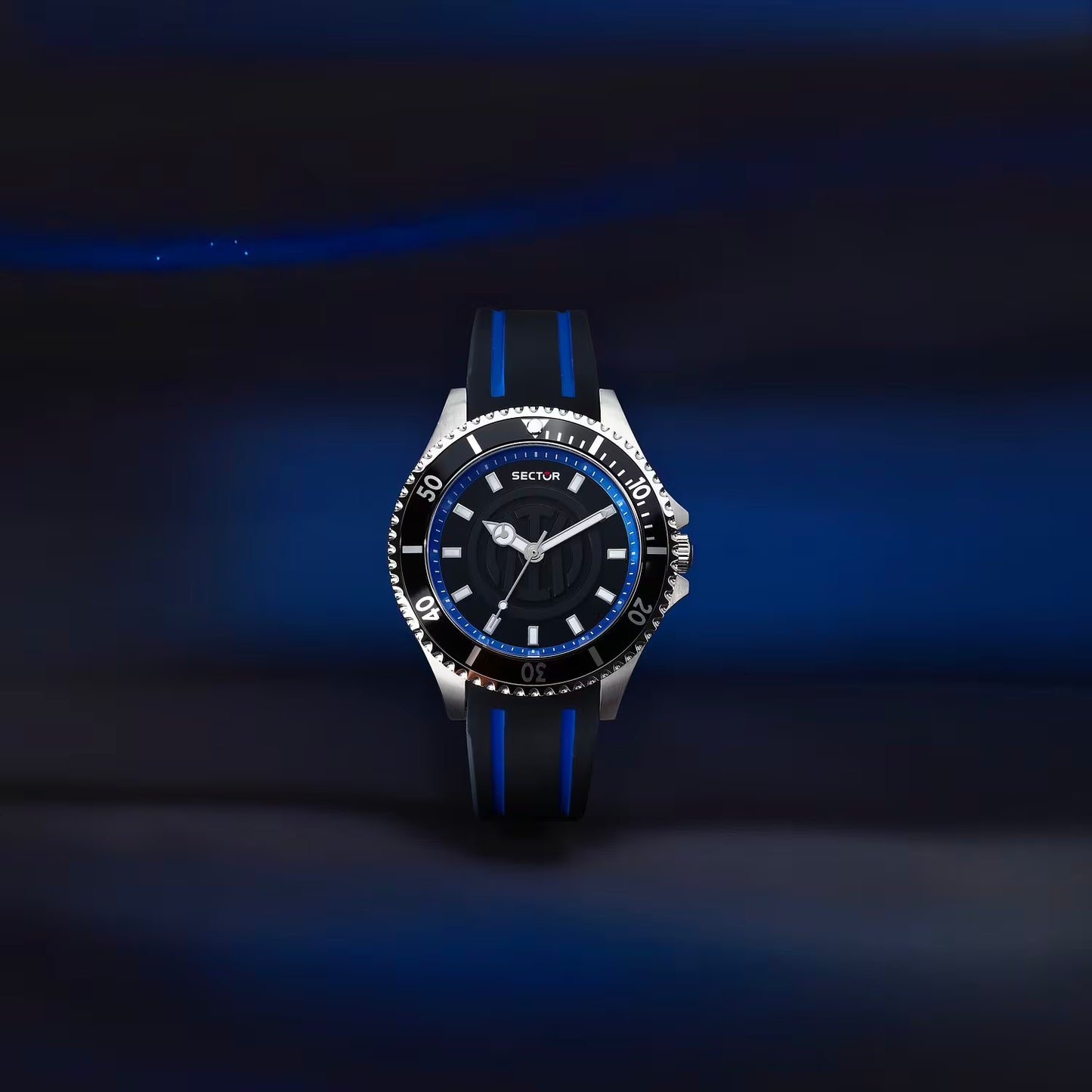 Orologio Uomo SECTOR 230 Solo Tempo in Silicone Nero e Blu Special Edition Inter