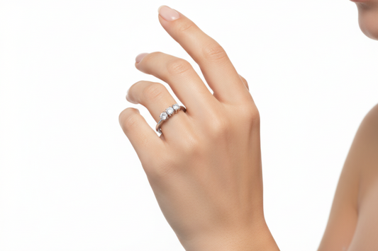 Anello Trilogy in Oro Bianco 18kt - LUCCIOLE