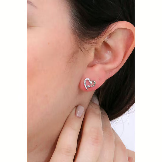 Orecchini Donna Cuore e Stelle in Argento con Zirconi - AMEN