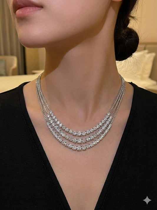 Collana Donna JOHN RICHMOND Multi-Filo a Cascata in Titanio