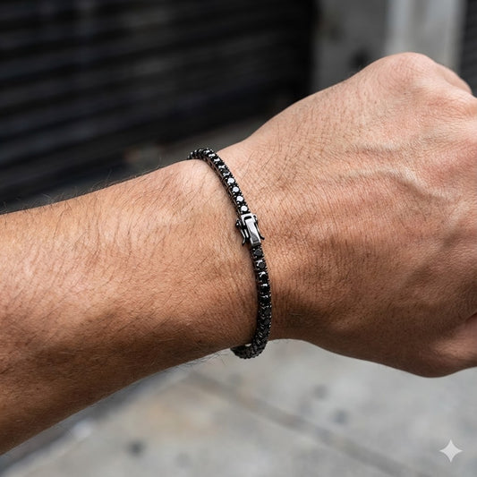 Bracciale Uomo JOHN RICHMOND Tennis in Titanio Nero