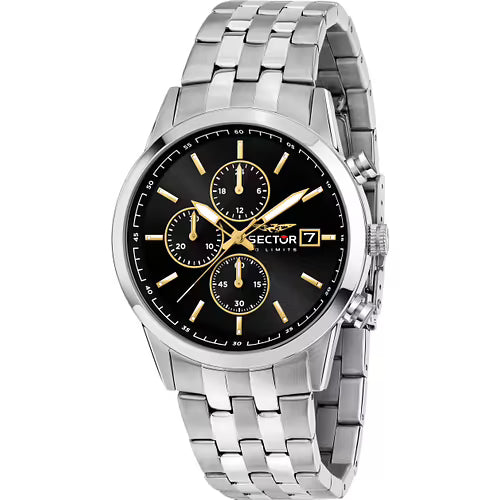Orologio Uomo SECTOR 660 Cronografo Nero e Oro in Acciaio