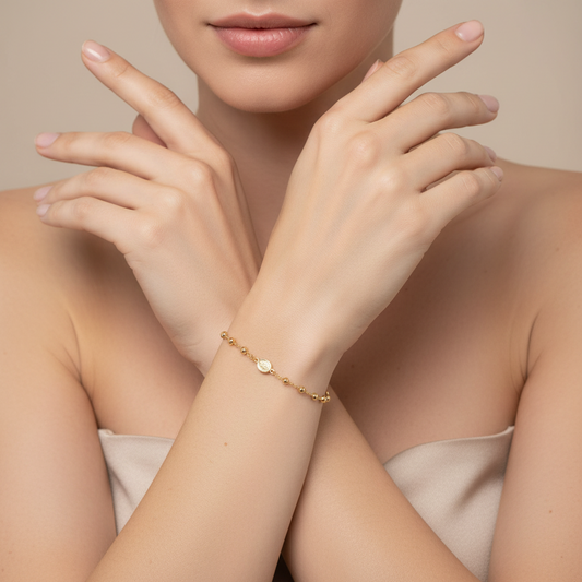 Bracciale Donna Rosario Madonnina in Argento Dorato - ANANDA
