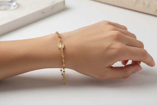 Bracciale Donna Rosario in Argento Dorato - ANANDA