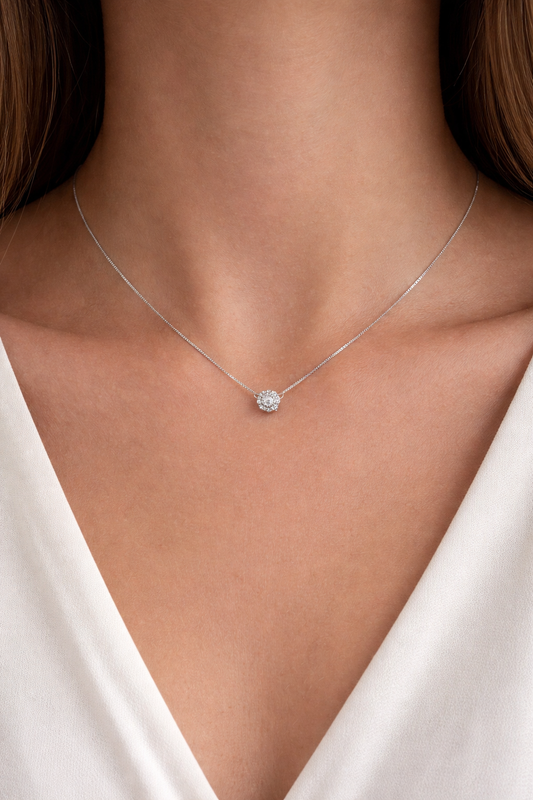 Collana Punto Luce in Oro Bianco 18kt - LUCCIOLE | Gr 1,25