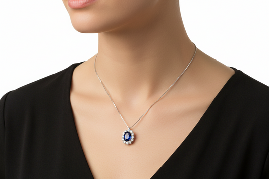 Collana Donna LUCCIOLE in Oro Bianco 18kt Blu
