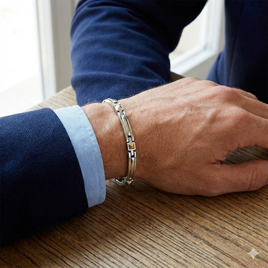 Bracciale Uomo MORELLATO Gold in Acciaio Bicolore con Dettagli a Borchia