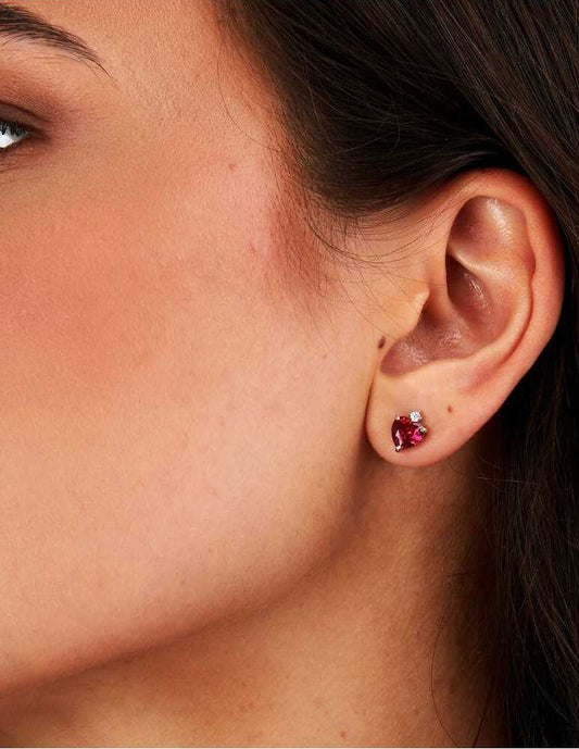 Orecchini Donna MORELLATO in Argento 925 con Cuore Rosa e Zirconi