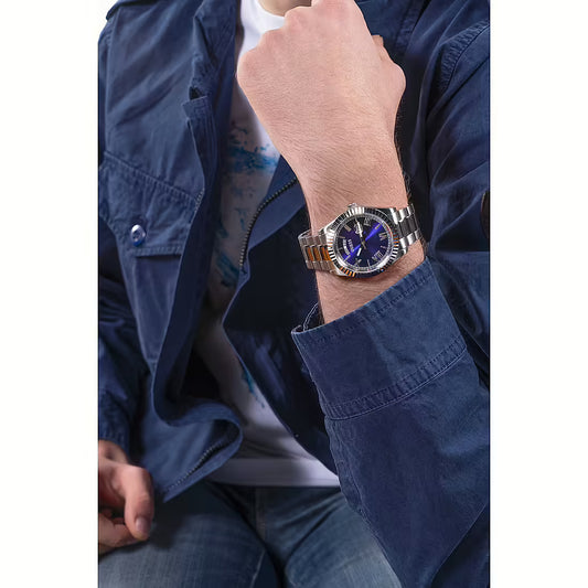 Orologio Uomo GUESS Cronografo in Acciaio con Quadrante Blu