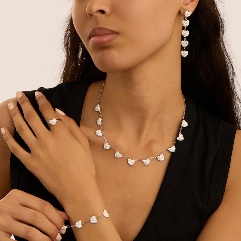 Bracciale Donna in Acciaio Cristallo con Cuori - STROILI