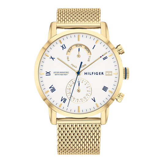 Orologio Uomo Tommy Hilfiger – Raffinatezza Gold con Quadrante Bianco e Blu