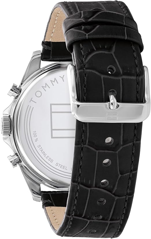 Orologio Uomo Tommy Hilfiger Baker - Pelle Nera e Dettaglio Skeleton