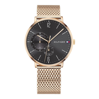 Orologio Uomo Tommy Hilfiger Brooklyn - Multifunzione in Acciaio Maglia Milanese Gold Rose