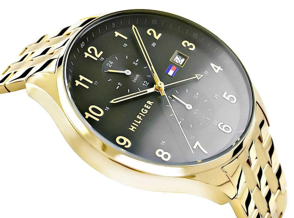 Orologio Uomo Tommy Hilfiger West  – Eleganza Dual-Timer in Acciaio Oro e Nero
