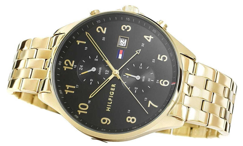 Orologio Uomo Tommy Hilfiger West  – Eleganza Dual-Timer in Acciaio Oro e Nero