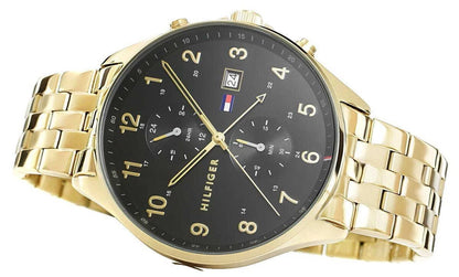 Orologio Uomo Tommy Hilfiger West  – Eleganza Dual-Timer in Acciaio Oro e Nero
