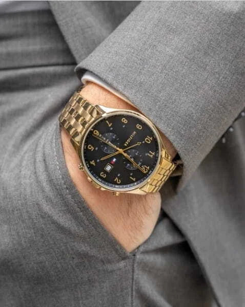 Orologio Uomo Tommy Hilfiger West  – Eleganza Dual-Timer in Acciaio Oro e Nero