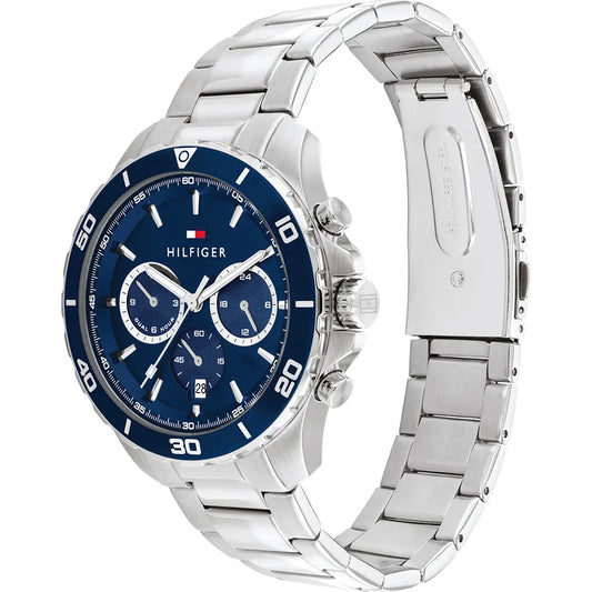 Orologio Uomo Tommy Hilfiger Jordan - Cronografo in Acciaio Quadrante Blu