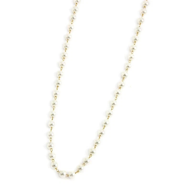 Collana Donna Perle Bianche MARLU' Icons in Acciaio Dorato