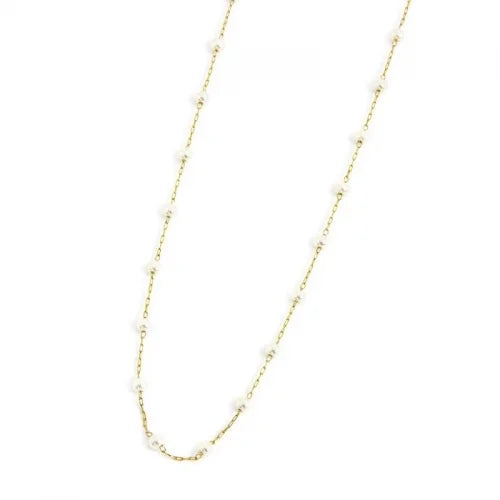 Collana Donna Perle MARLU' Icons in Acciaio Dorato