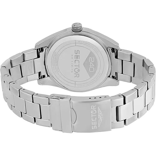 Orologio Uomo SECTOR 240 Solo Tempo in Acciaio con Quadrante Nero