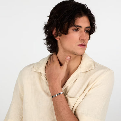 Bracciale Uomo MORELLATO Motown in Acciaio con Placca a Rilievo