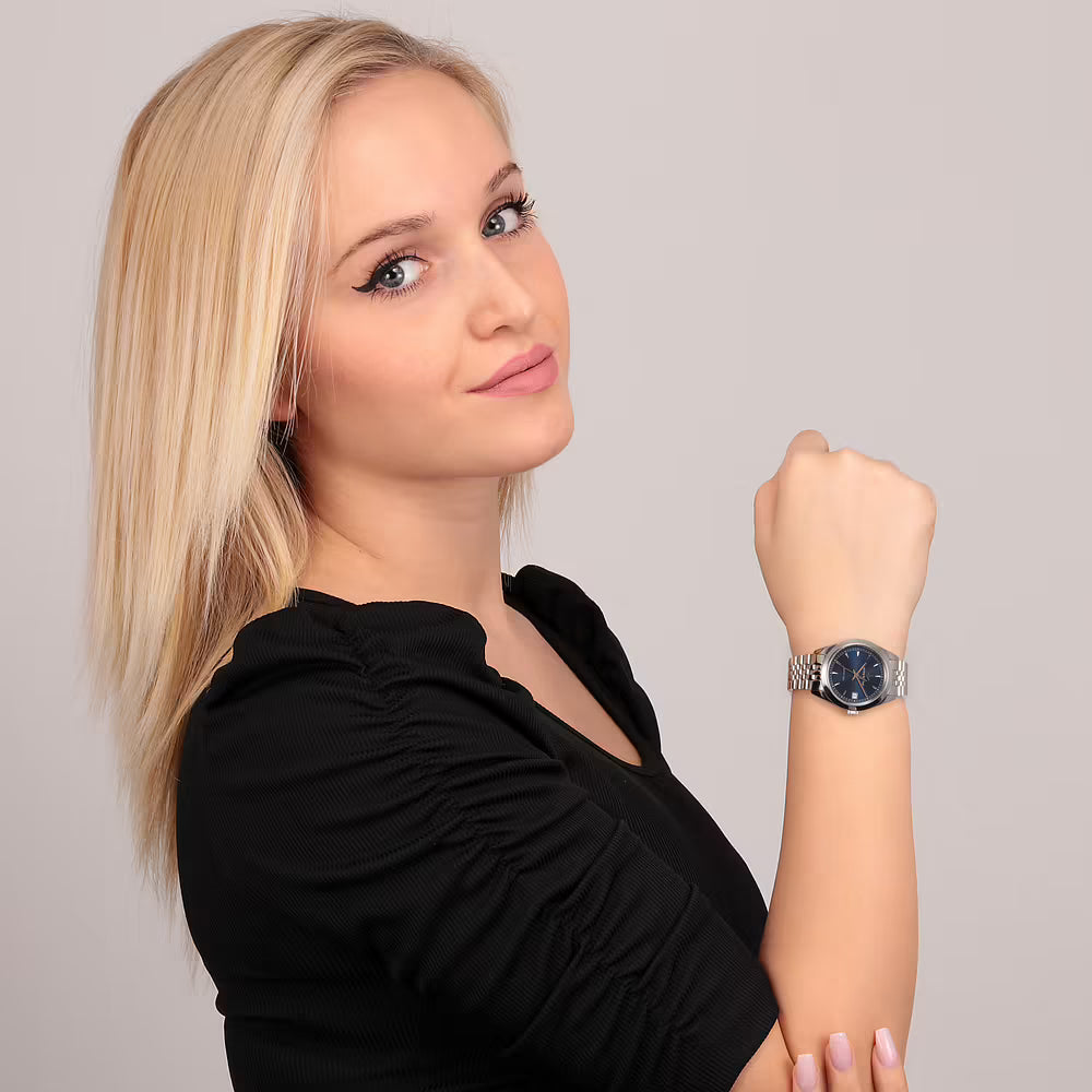 Orologio Donna LUCIEN ROCHAT Madame Solo Tempo in Acciaio con Quadrante Blu