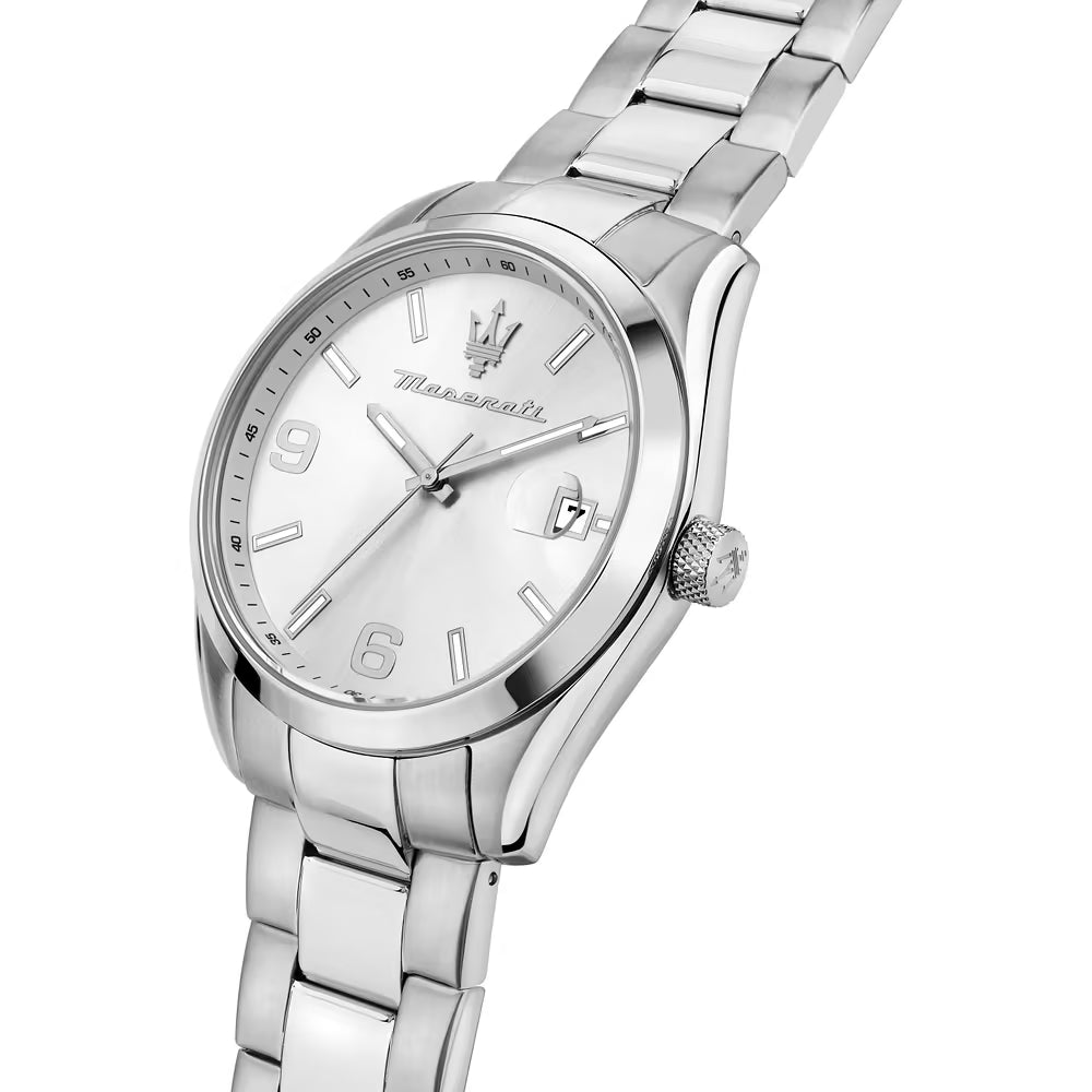 Orologio Uomo MASERATI Solo Tempo in Acciaio con Quadrante Bianco