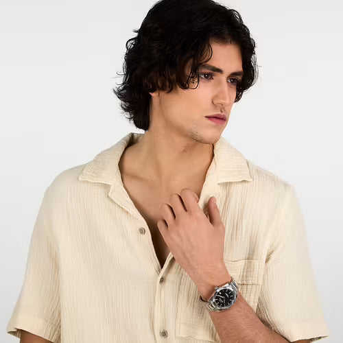 Orologio Uomo SECTOR 240 Solo Tempo in Acciaio con Quadrante Nero