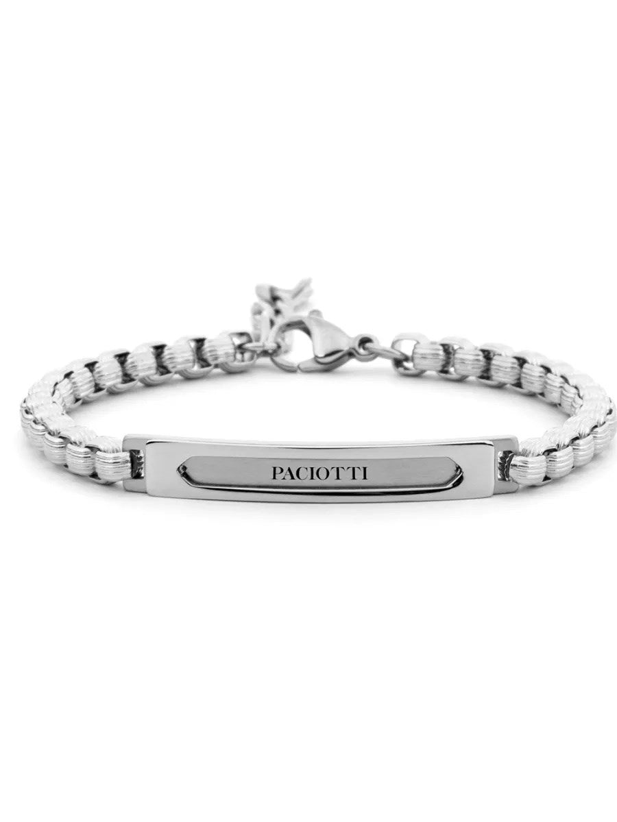 Bracciale Uomo in Acciaio Lucido e Satinato - 4US