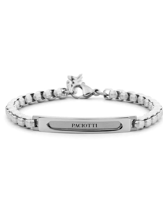 Bracciale Uomo in Acciaio Lucido e Satinato - 4US