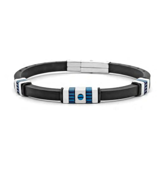 Bracciale Uomo in Acciaio e PVD Blu - 4US