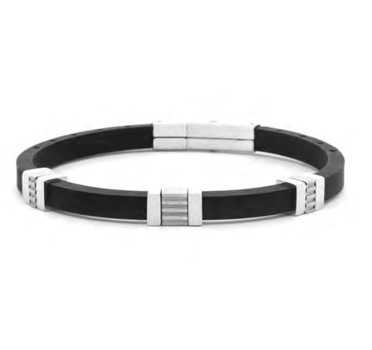 Bracciale Uomo Nero in Acciaio - 4US