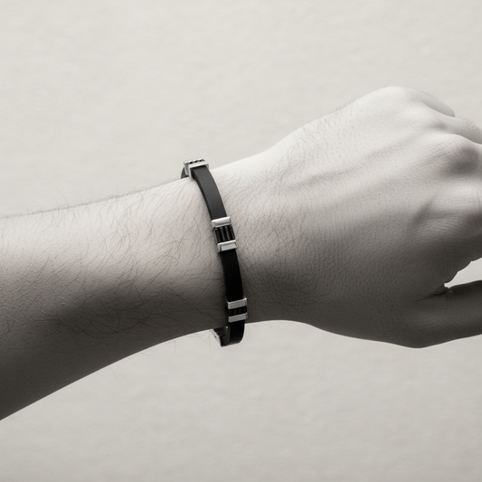 Bracciale Uomo in Acciaio e PVD Nero - 4US