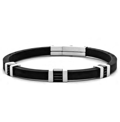 Bracciale Uomo in Acciaio e PVD Nero - 4US