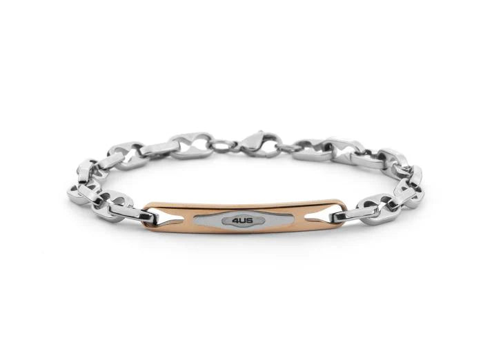 Bracciale Uomo in Acciaio e PVD Oro Rosa - 4US