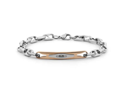 Bracciale Uomo in Acciaio e PVD Oro Rosa - 4US