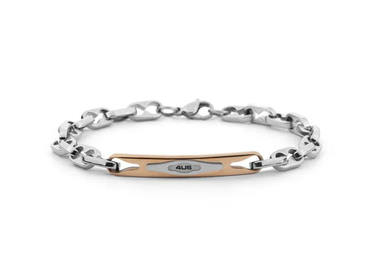 Bracciale Uomo in Acciaio e PVD Oro Rosa - 4US