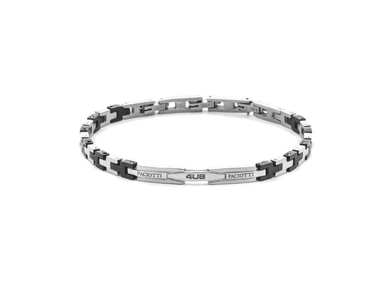 Bracciale Uomo in Acciaio e PVD Nero - 4US