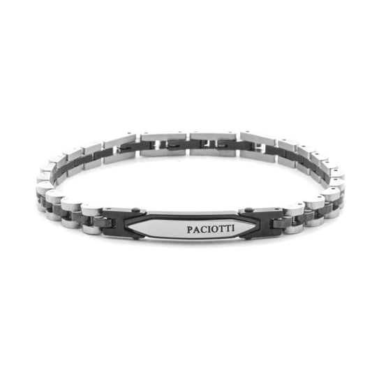 Bracciale Uomo in Acciaio e PVD Nero Maglia Jubile - 4US