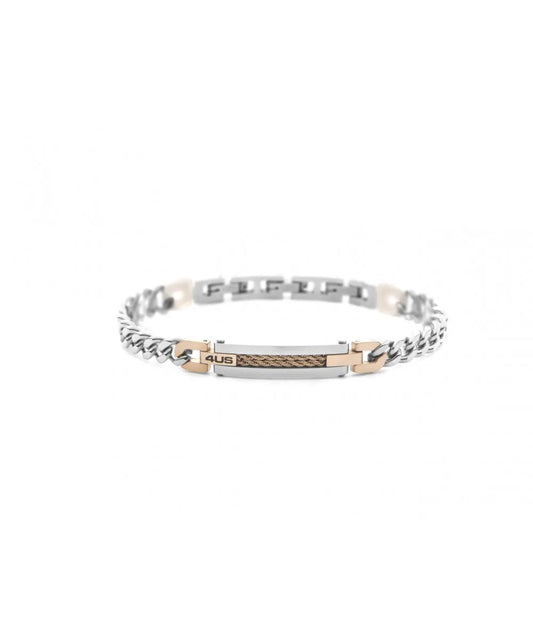 Bracciale Uomo in Acciaio PVD Oro Rosa - 4US