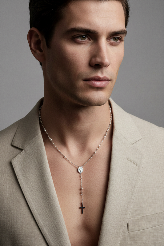 Collana Uomo in Acciaio Rosario - 4US