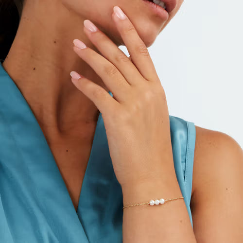 Bracciale Donna MORELLATO in Argento 925 Dorato con 3 Perle Bianche