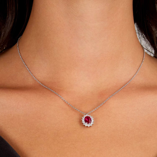Collana Donna MORELLATO in Argento 925 con Zircone Rosso e Cristalli