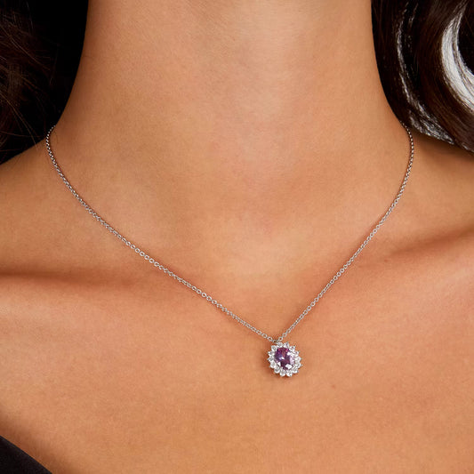 Collana Donna MORELLATO in Argento 925 con Zircone Viola e Cristalli